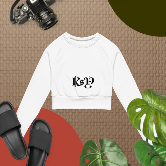 Recycled long-sleeve crop top