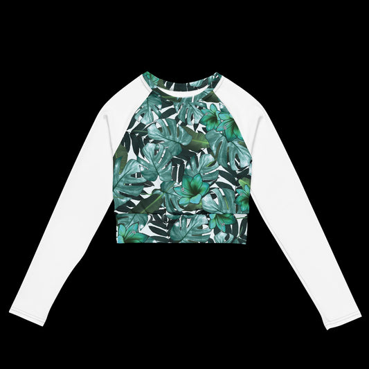 Recycled long-sleeve crop top