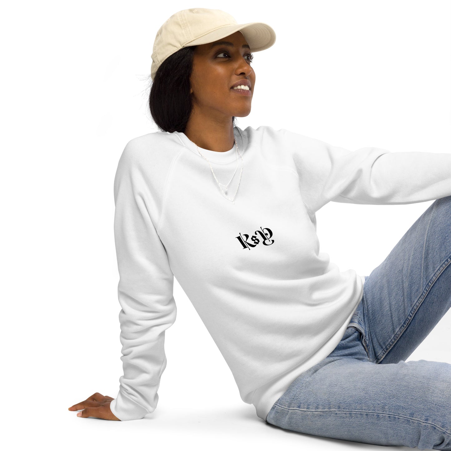 Unisex organic raglan sweatshirt